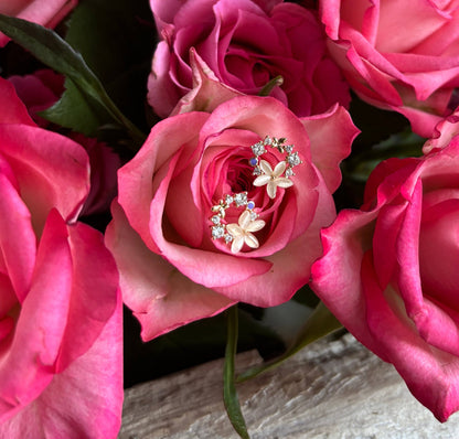 14ct Gold Plated Flower Wreath Earrings