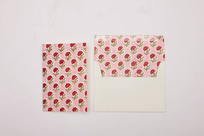Hand Block Printed Greeting Card - Daisy Mix