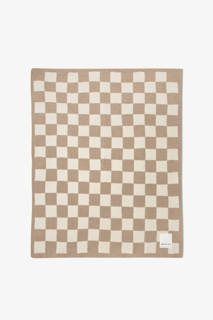 The Teddy Throw - 100% Recycled - Beige Check