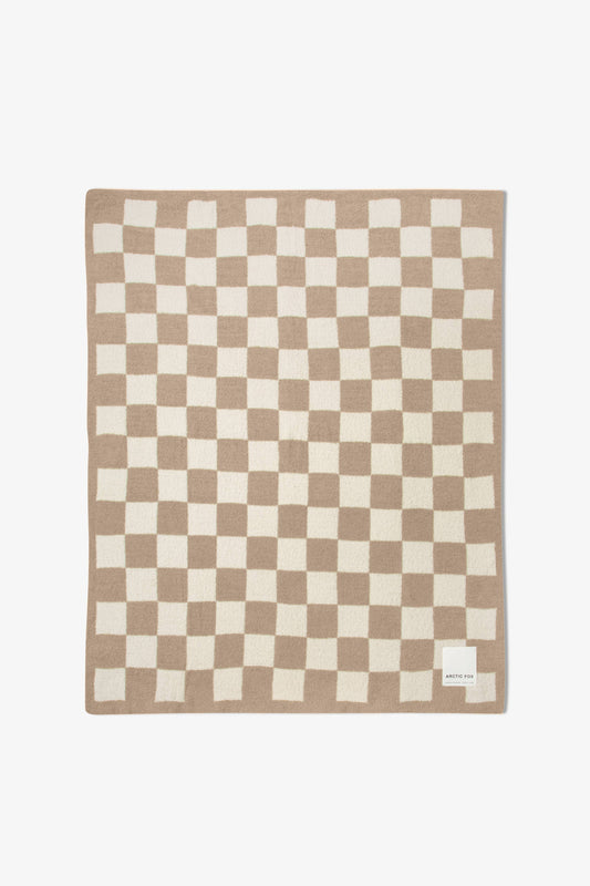 The Teddy Throw - 100% Recycled - Beige Check