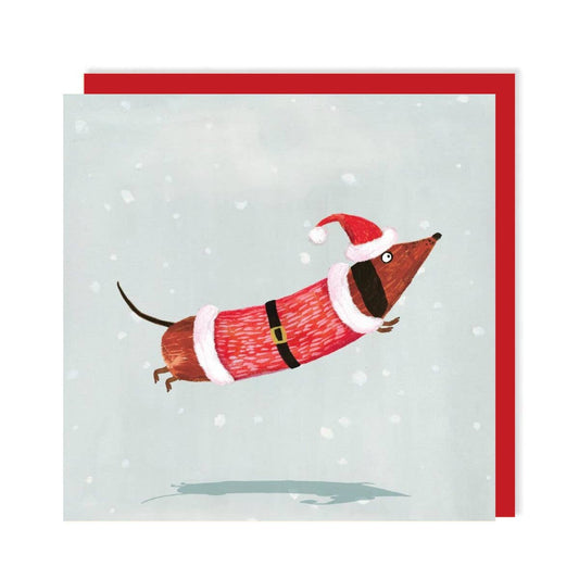 Christmas Santa Dog Christmas Card | Festive Dachshund  