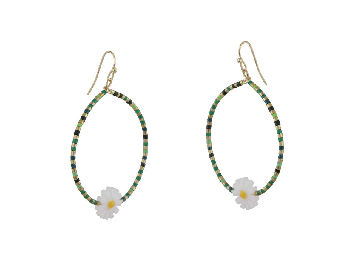 CRESSIDA BEADED DAISY EARRINGS