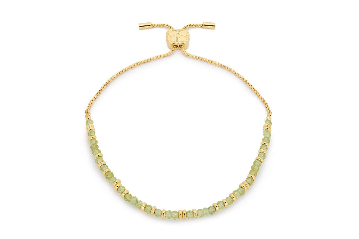 Mystical Gold Peridot Bead Slider Bracelet