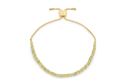 Mystical Gold Peridot Bead Slider Bracelet