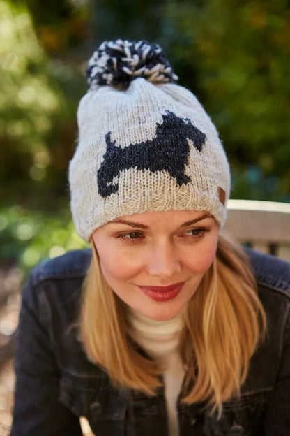 Scottie Dog Wool Bobble Beanie