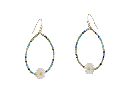 CRESSIDA BEADED DAISY EARRINGS