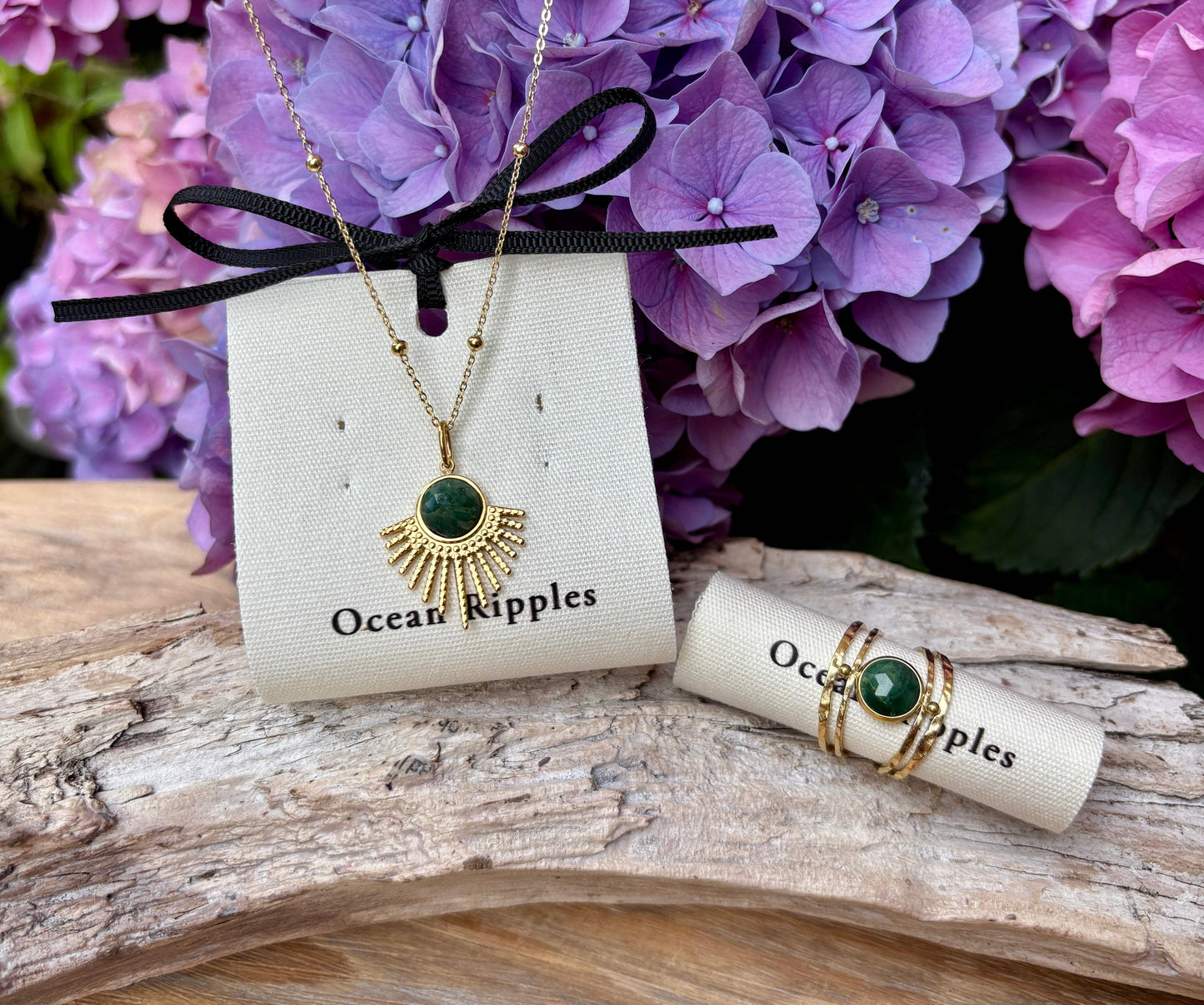 18ct Gold Plated African Jade Pendant Necklace