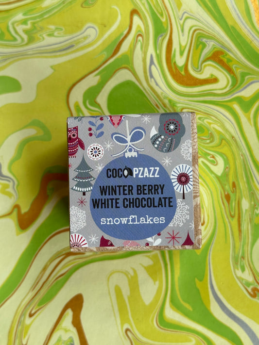 Coco Pzazz Winter Berry White Chocolate Snowflakes