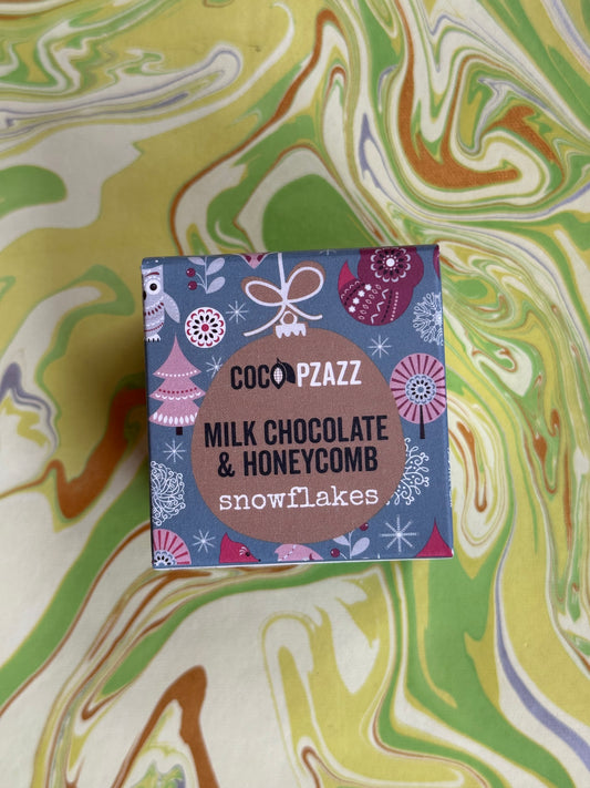 Coco Pzazz Milk Chocolate & Honeycomb Snowflakes