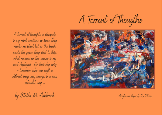 "A Torrent of Thoughts" acrylic on paper by Stella M. Ashbrook