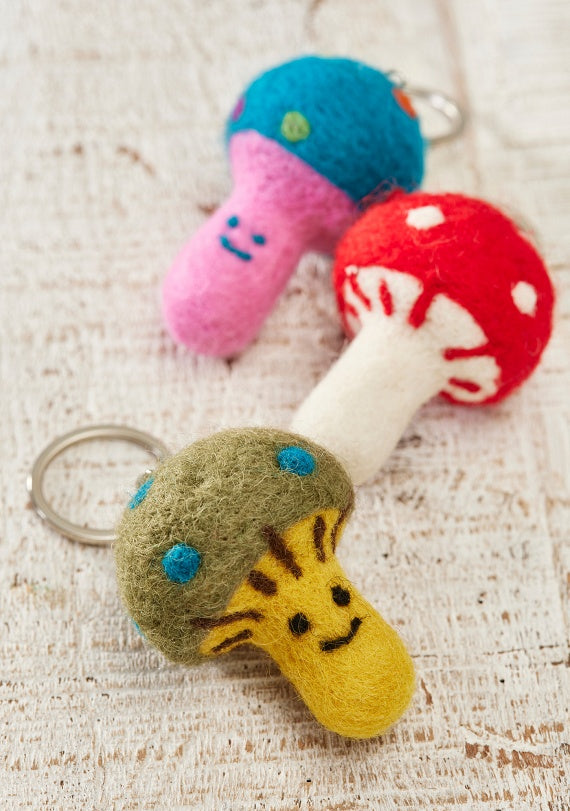 Felt Mushroom Keyring