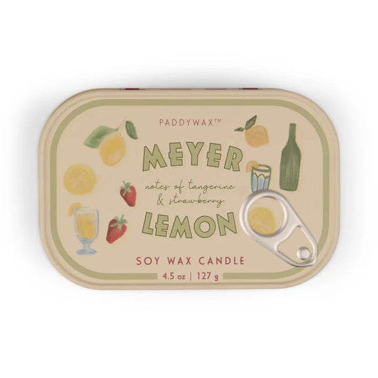 Lemon Printed Tin Candle - Meyer Lemon