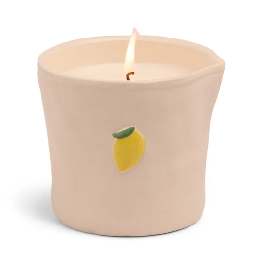 Lemon Embossed Ceramic Candle