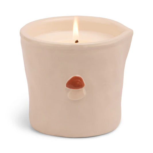 Mushroom Embossed Ceramic Candle