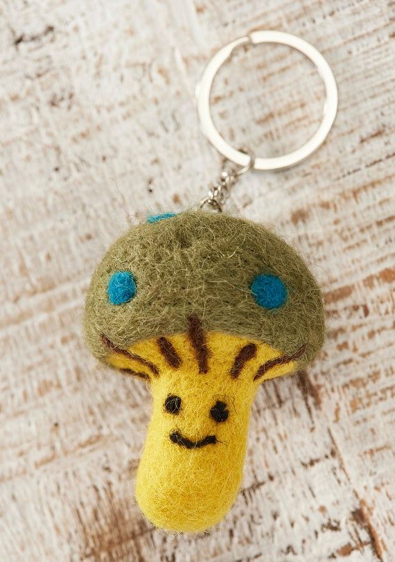 Felt Mushroom Keyring