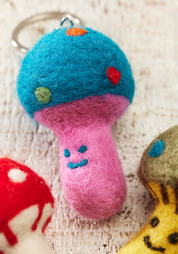 Felt Mushroom Keyring