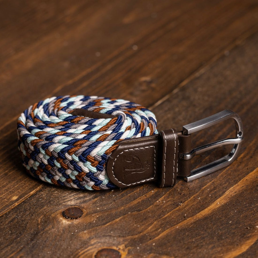 Swole Panda - Navy/Brown & Grey Woven Belt