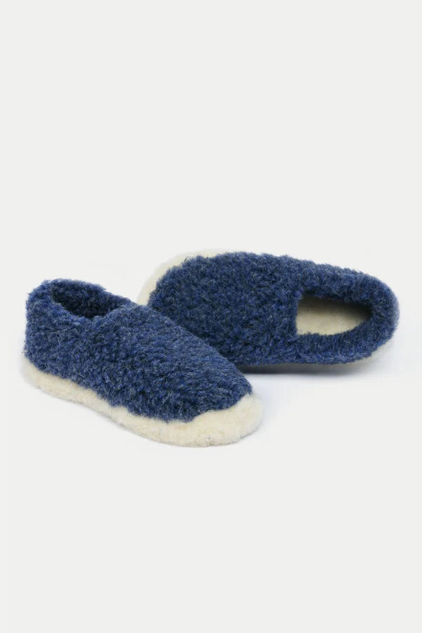 Yoko Wool Slippers - Navy Blue