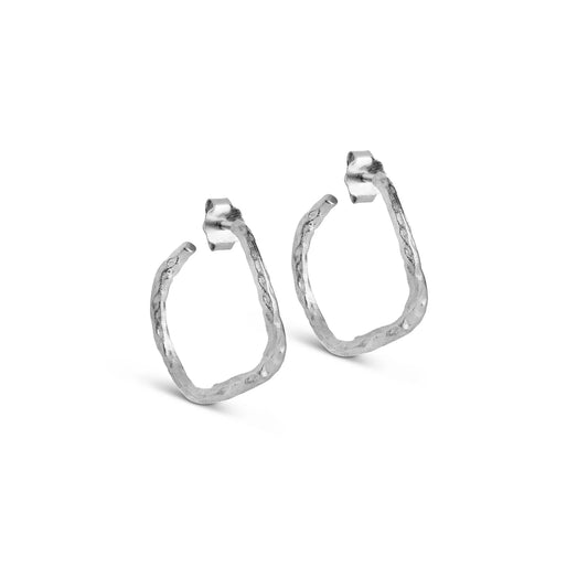 Enamel Sterling Silver Hoop Earrings