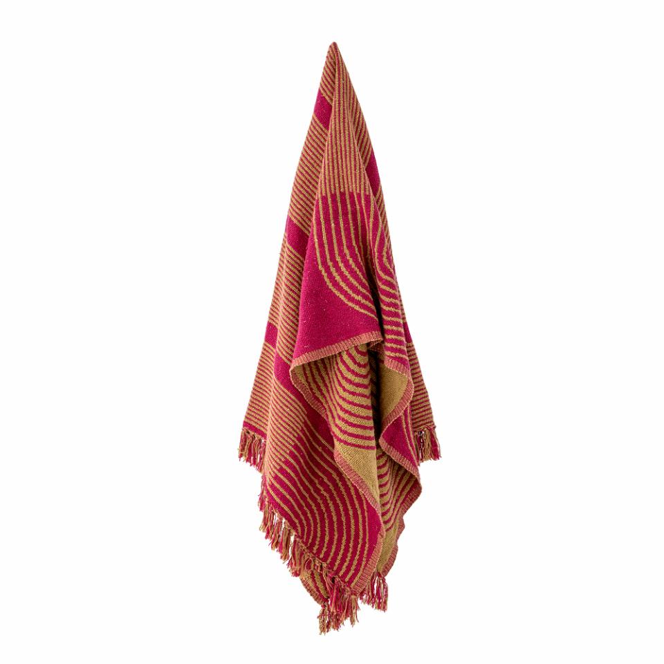 Recycled Pink and Gold Throw