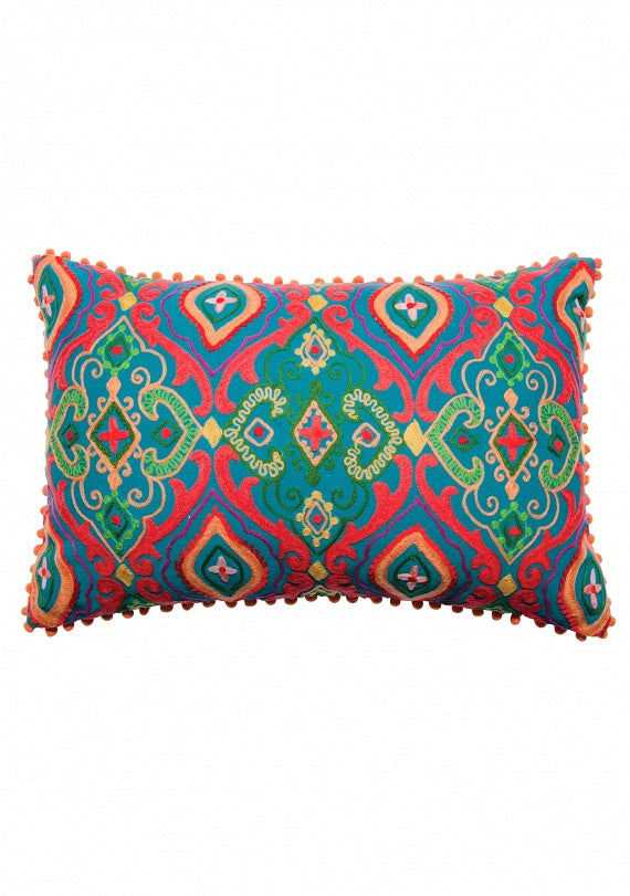 Maharaja Embroidered Cushion - Teal