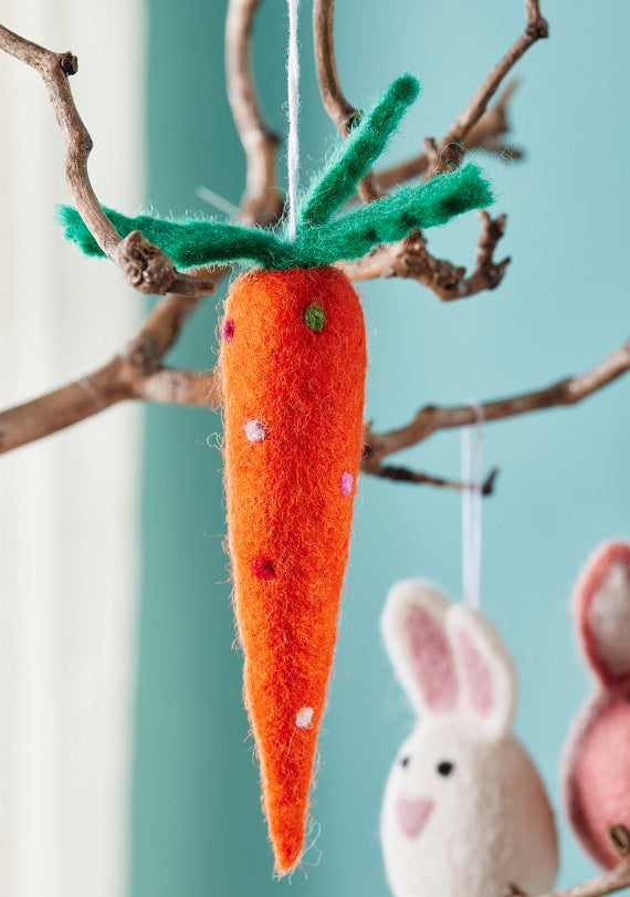 Felt Dotty Carrot Decoration