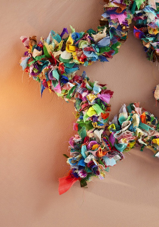 Recycled Sari Wreath - Star