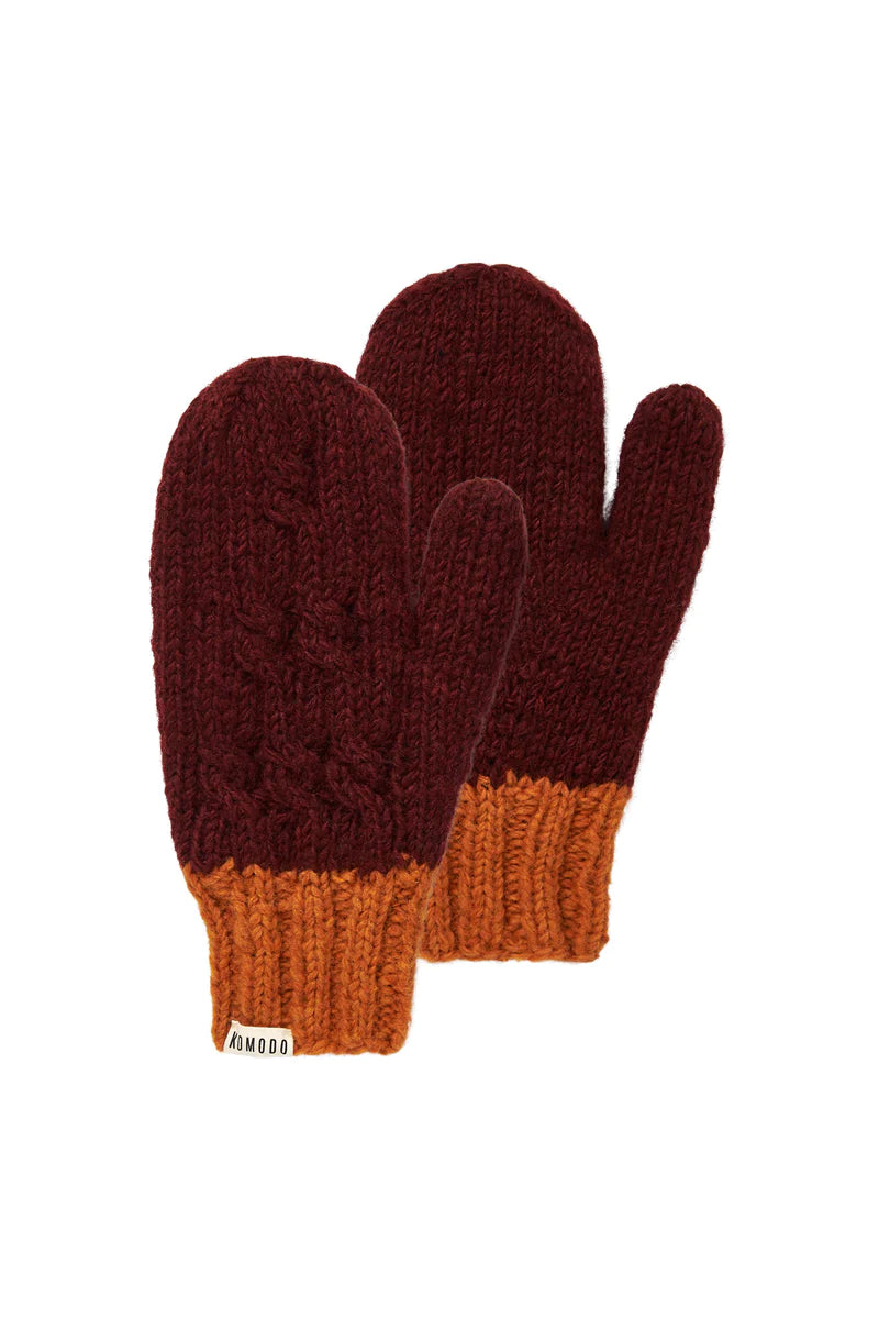 Komodo Lambswool Mittens - Red