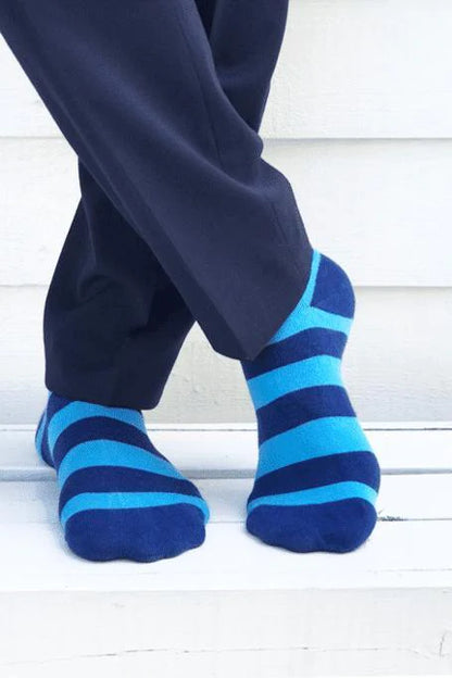 Swole Panda - Blue Stripe Bamboo Socks