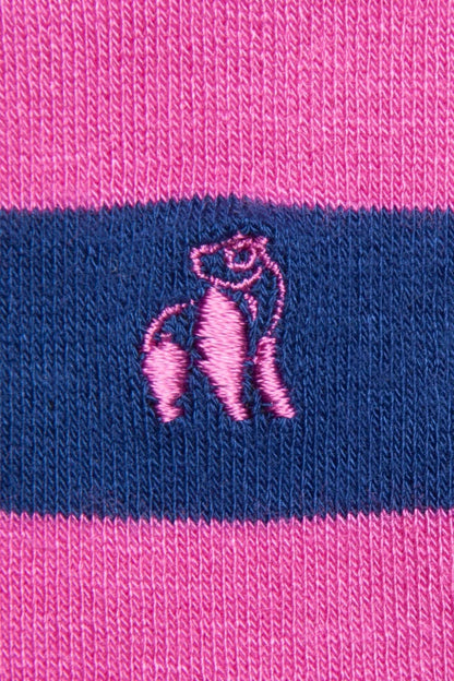 Swole Panda - Blue & Pink Stripe Bamboo Socks