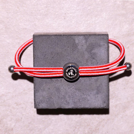 Swole Panda - Red/White Rope Bracelet