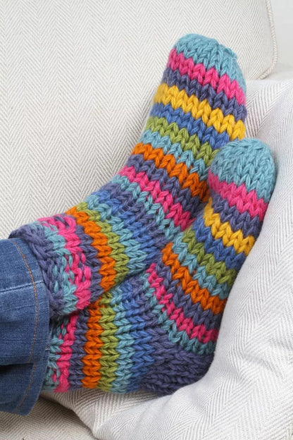 Pachamama Women’s Sofa Socks- Denim Stripe