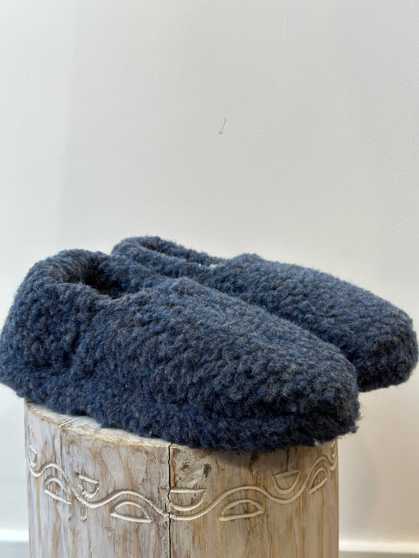 Yoko Wool Slippers - Double Blue