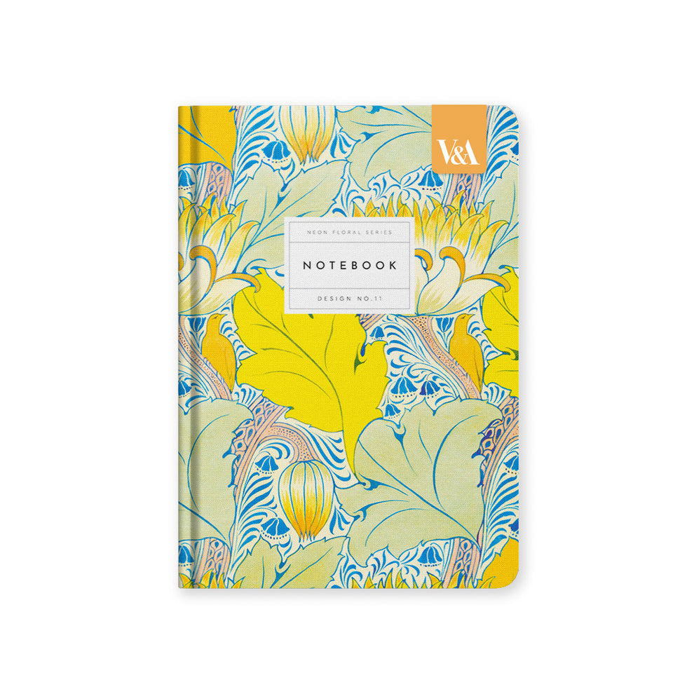 Neon Floral Arts & Crafts Premium Hardback Notebook