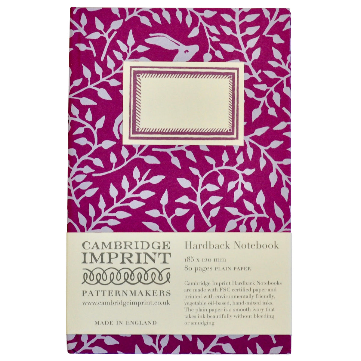Cambridge Imprint - Hardback Notebook (Dancing Hare Violet)