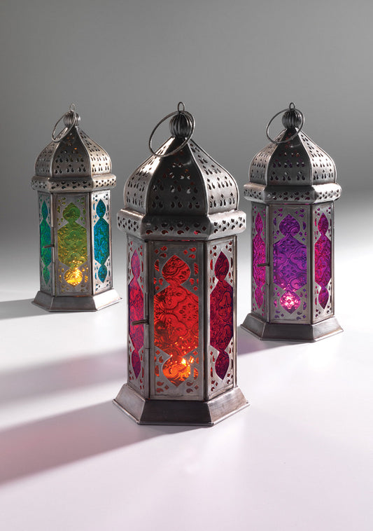 Moroccan Tonal Glass Lantern - Large