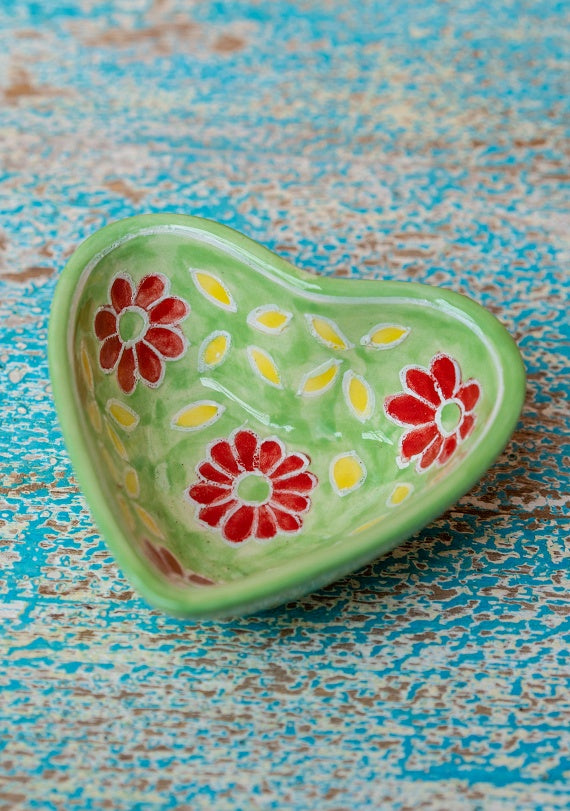 Hand Painted Ceramic Heart Dish