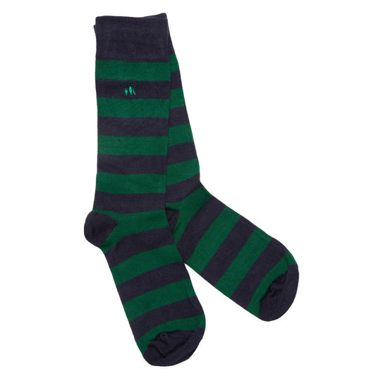 Swole Panda - Green Stripe Bamboo Socks