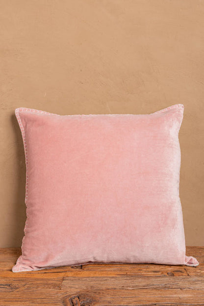 Pink Cotton Velvet Cushion
