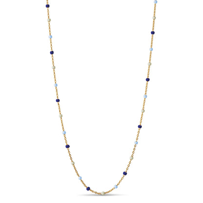 Enamel Gold Plated, Sterling Silver Necklace- Marine
