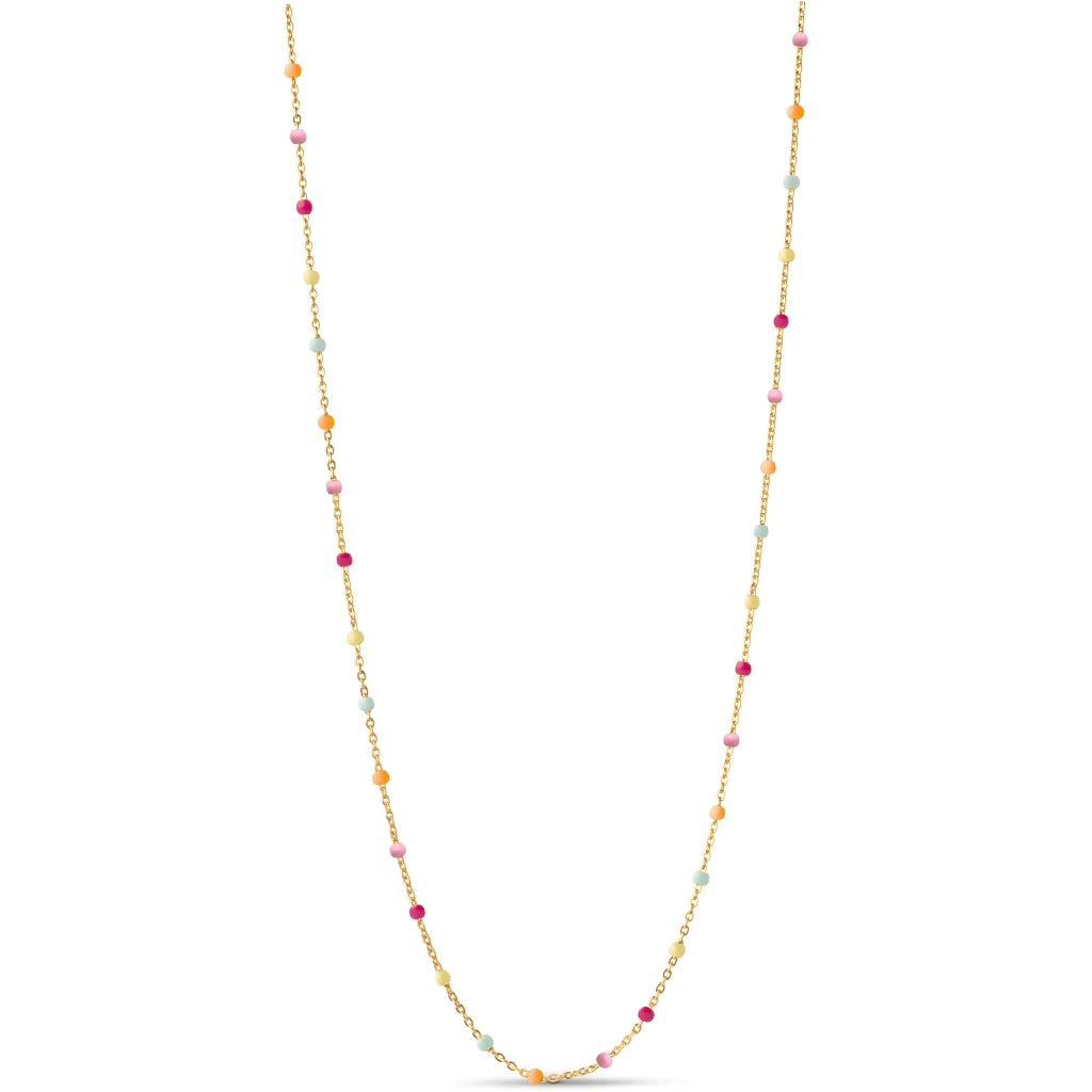 Enamel Gold Plated, Sterling Silver Rainbow Necklace