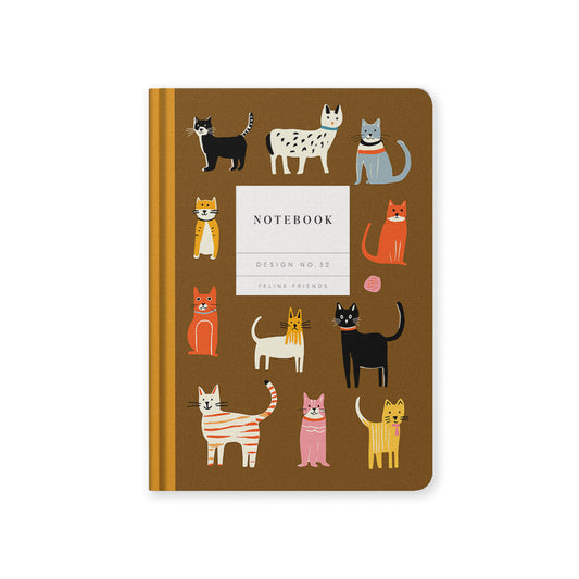 Design No.32 Feline Friends Hardback Notebook (A5)