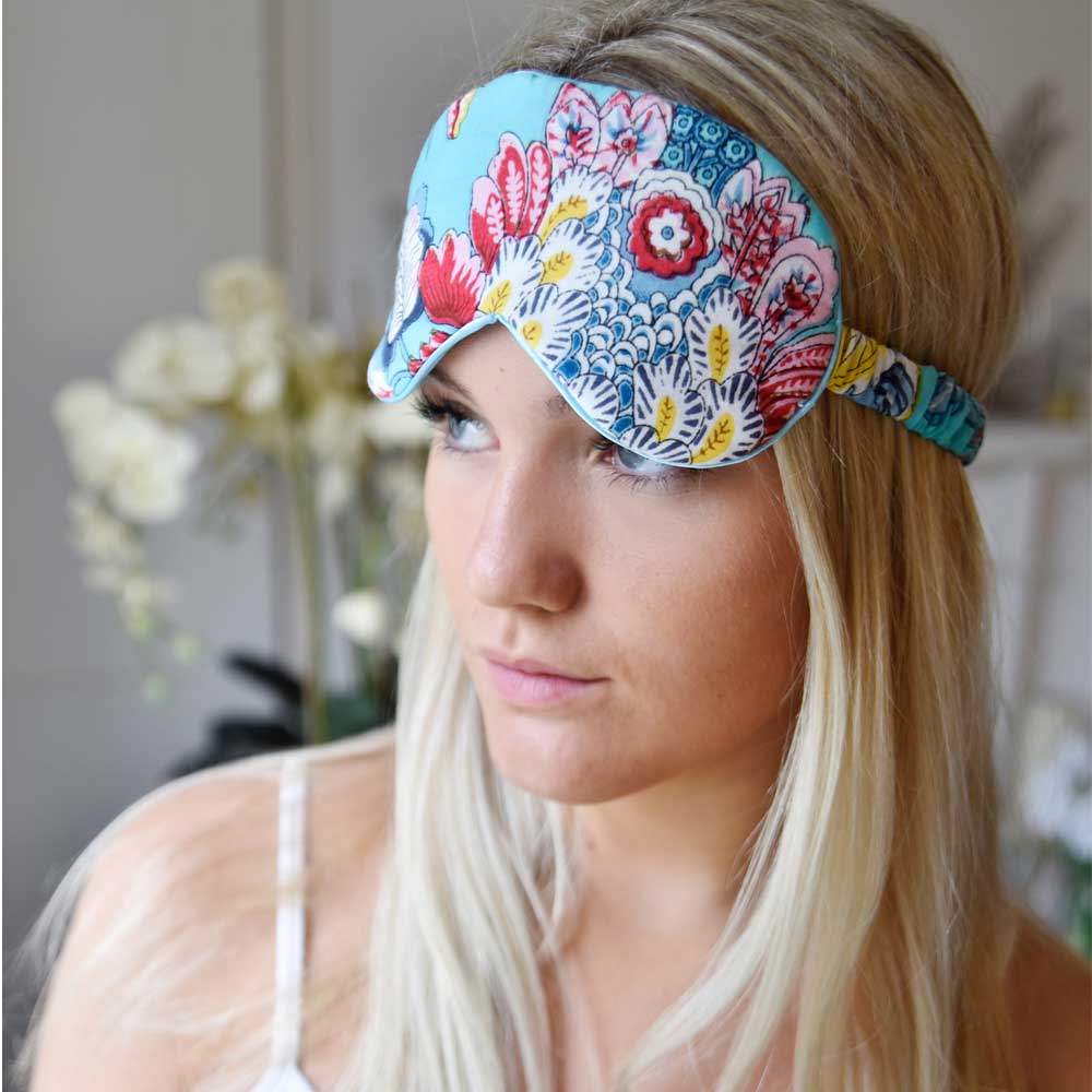 Blue Orchid Print Eye Mask