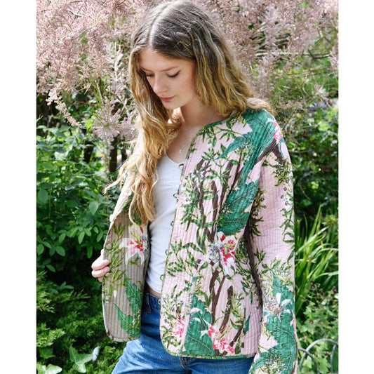 Quilted Reversible Jacket- Lily/pink Design