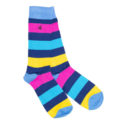 Swole Panda - Neon Stripe Bamboo Socks