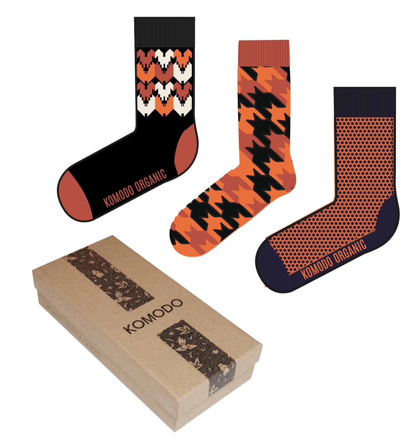 Komodo Sock Gift Box - Orange