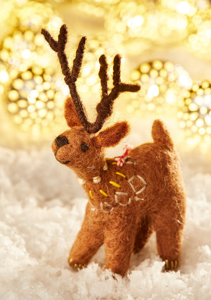 Felt Reindeer With Embroidery Detail