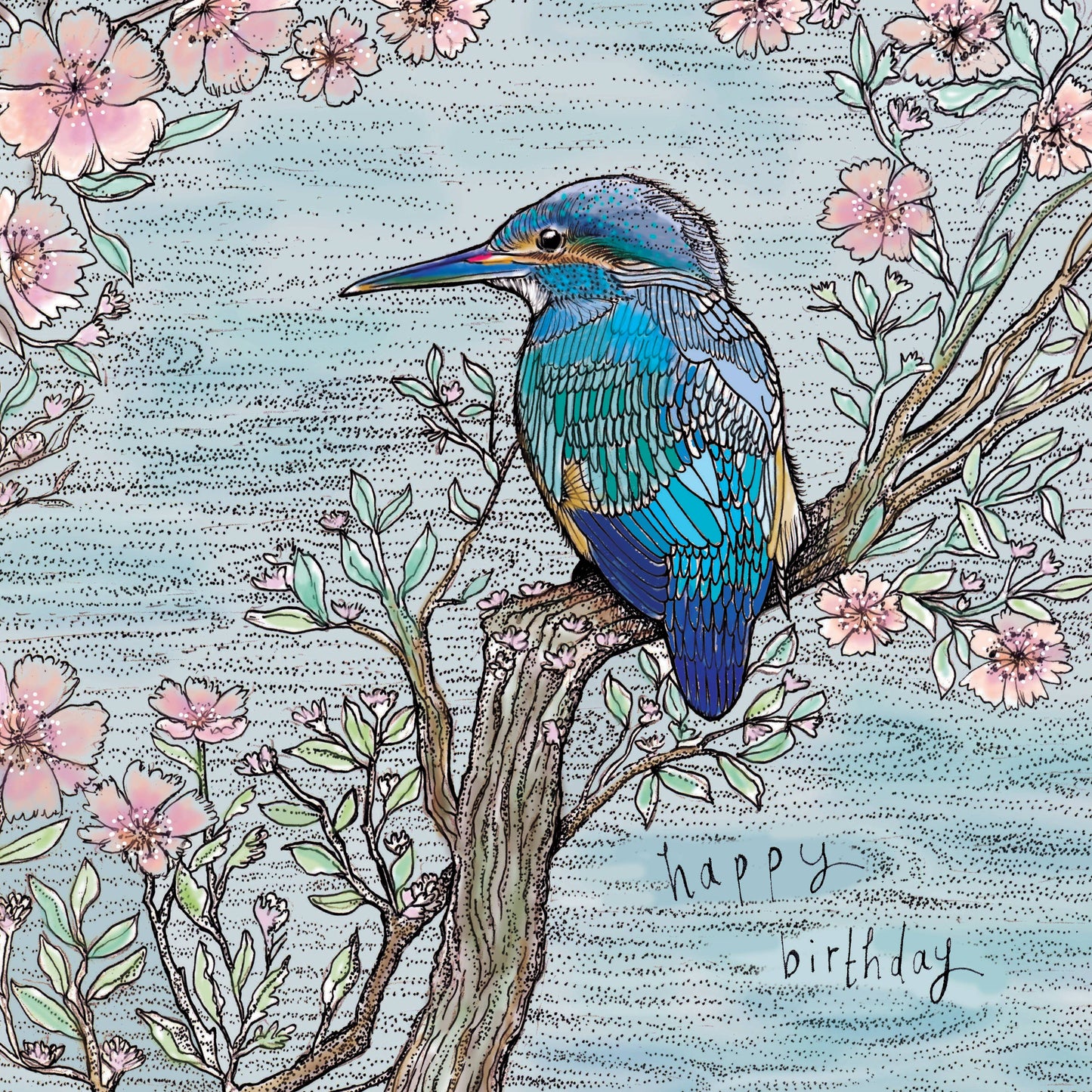 Happy Birthday Kingfisher Greeting Card