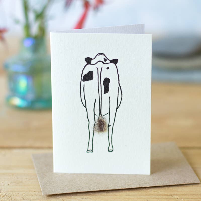 Mini Friesian Cow card | Wool finish |3D Greeting Card