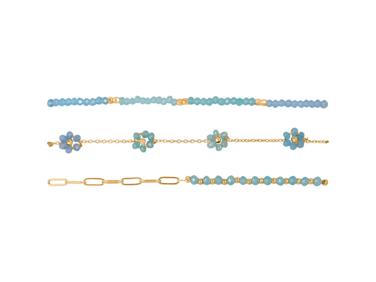 DAPHNE PACK OF 3 BEADED BRACELETS